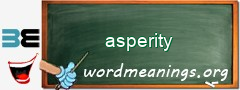 WordMeaning blackboard for asperity